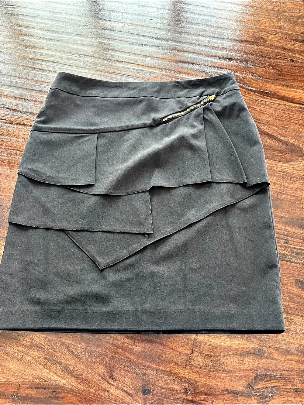 Larry Levine Women's Layered Mini Skirt Black Size 12
